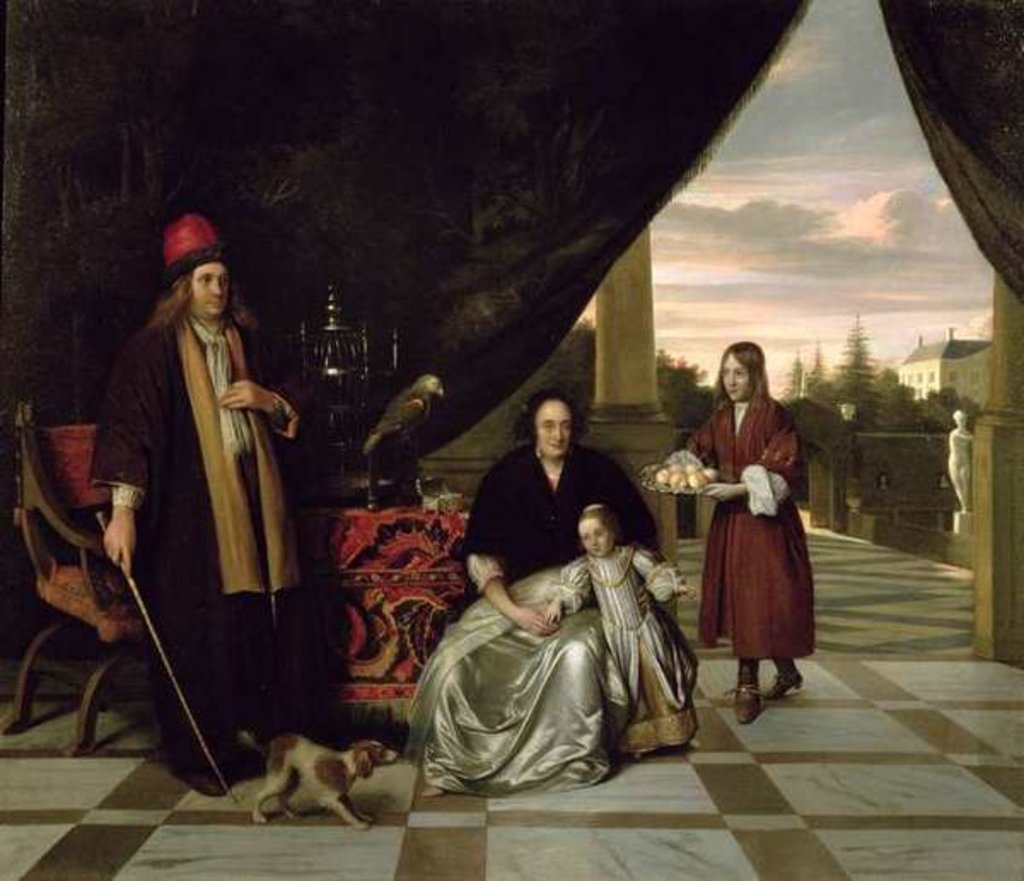 Detail of Family Portrait on a Terrace, 1667 by Pieter de Hooch