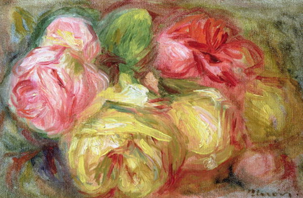 Detail of Roses by Pierre Auguste Renoir