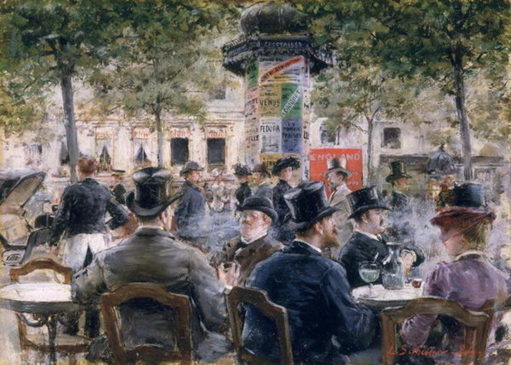 Detail of Cafe Scene in Paris, 1884 by Louis Anet Sabatier