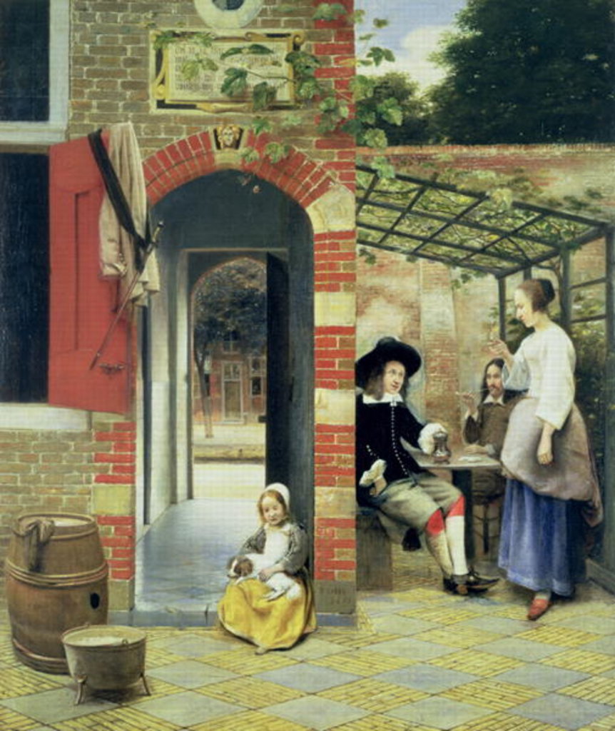 Detail of The Courtyard of a House in Delft, 1658 by Pieter de Hooch