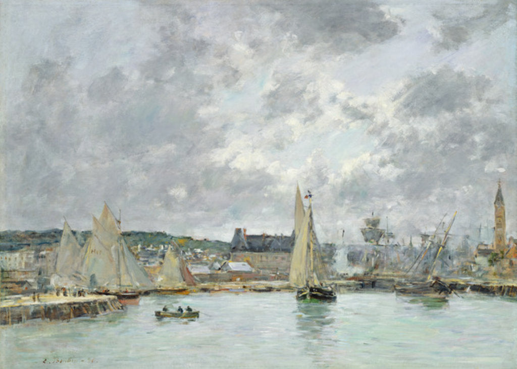 Detail of Trouville Harbour, 1880 by Eugene Louis Boudin