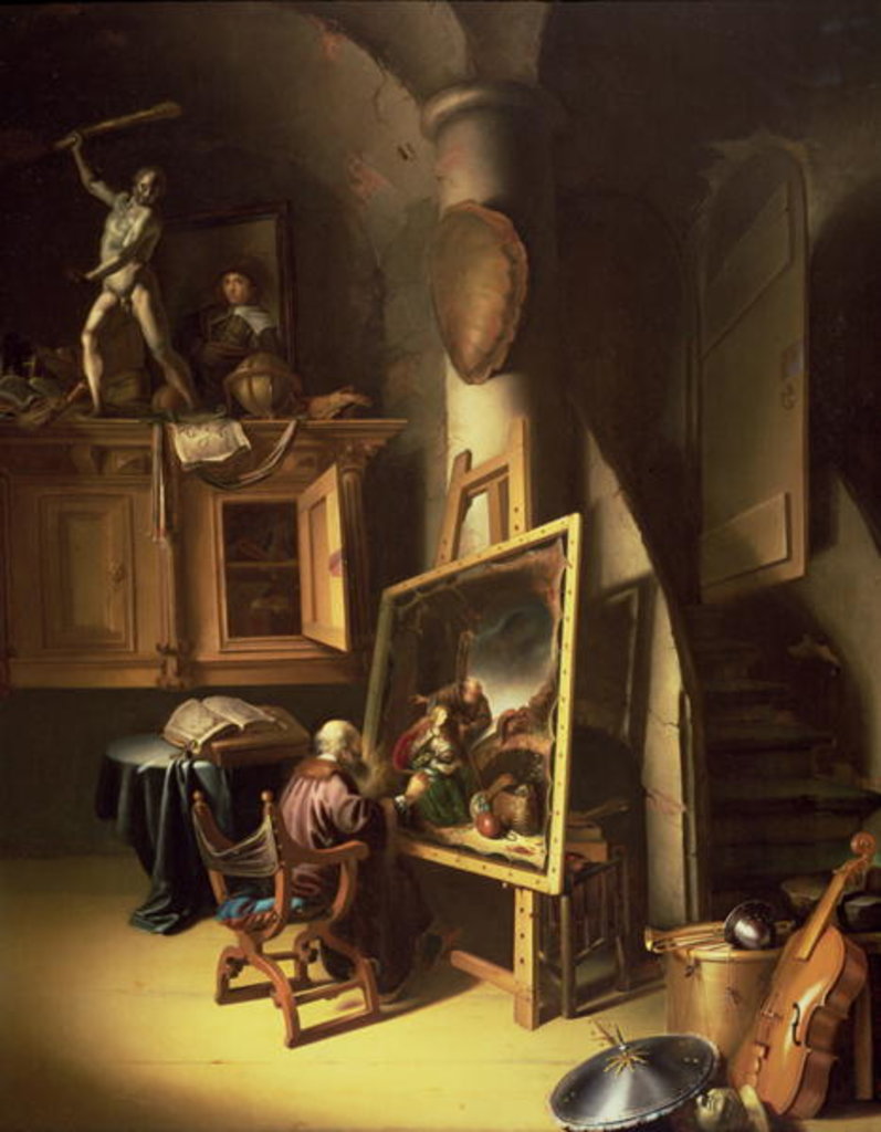 Detail of An Artist in his Studio, 1635 by Dutch School