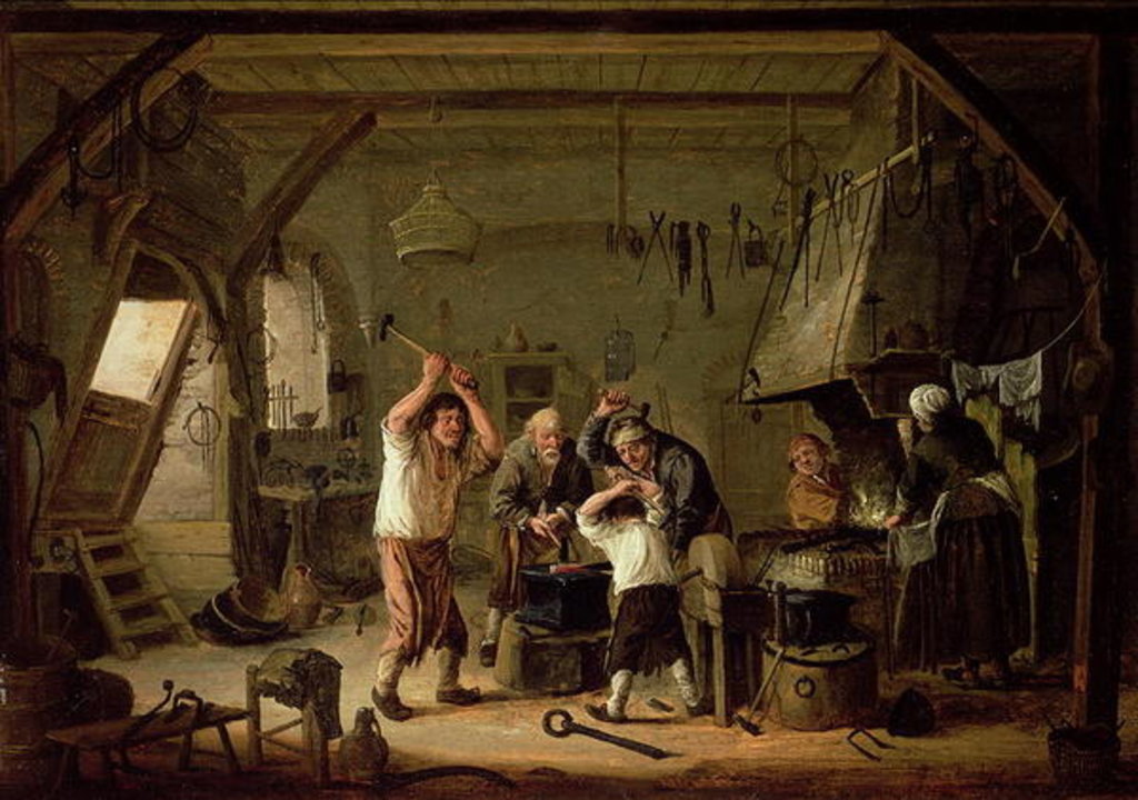 Detail of Interior of a Blacksmith by Cornelis Beelt