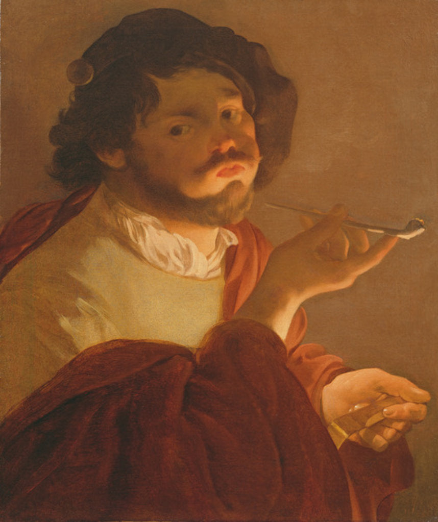 Detail of A Bravo Smoking by Hendrick Ter Brugghen