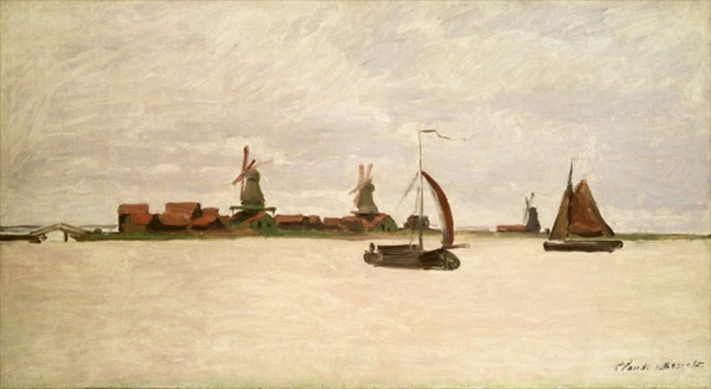 Detail of The Outer Harbour at Zaandam, 1871 by Claude Monet