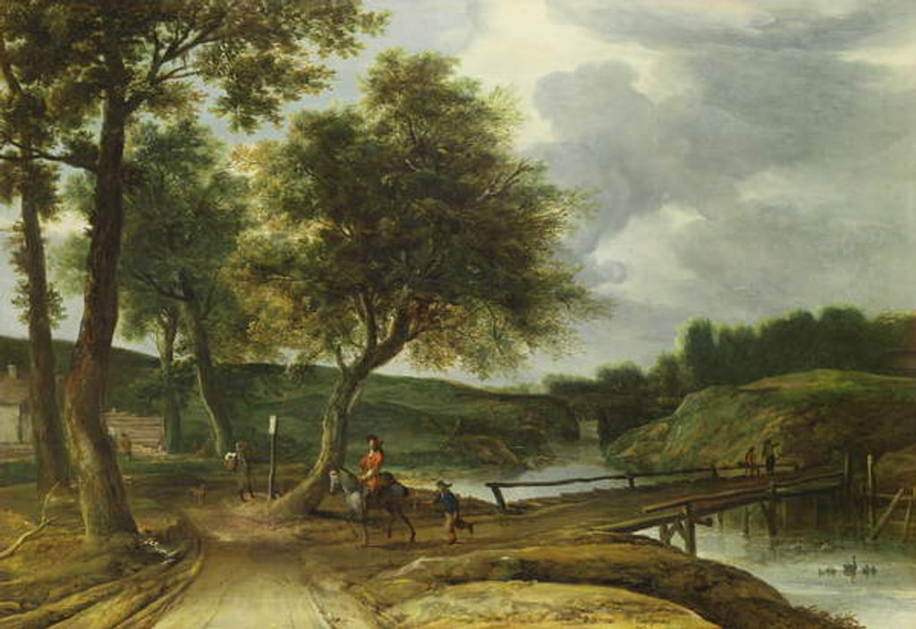 Detail of A Wooded River Landscape by Roelandt Roghman