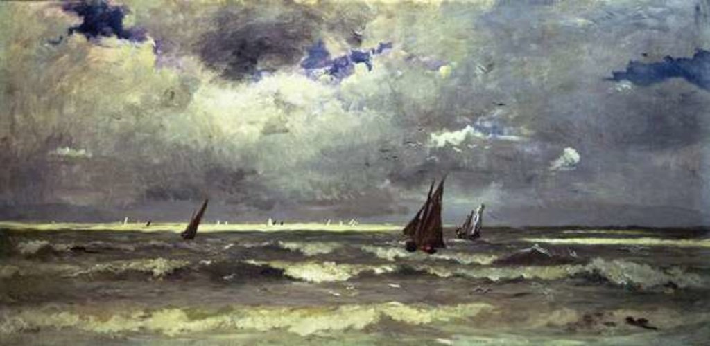 Detail of Seascape by Karl Pierre Daubigny