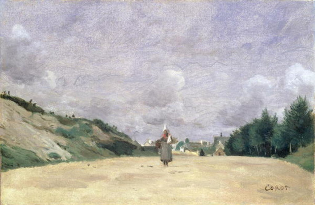 Detail of A Road in Normandy, c.1860-65 by Jean Baptiste Camille Corot