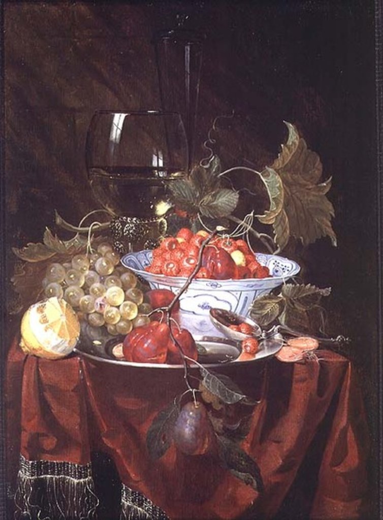 Detail of A Still life of Fruit, 1660 by Nicolaes Van Gelder
