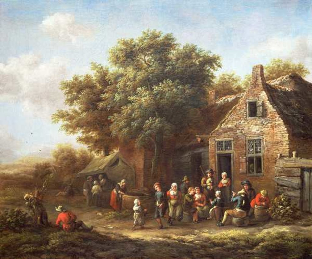 Detail of Peasants Merry-Making outside an Inn by Barend Gael or Gaal