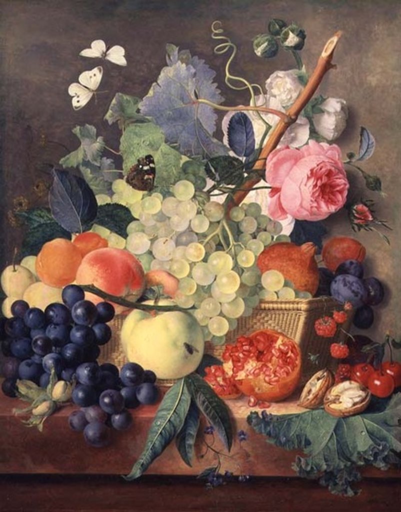 Detail of A Basket of Fruit, 1744 by Jan van Huysum