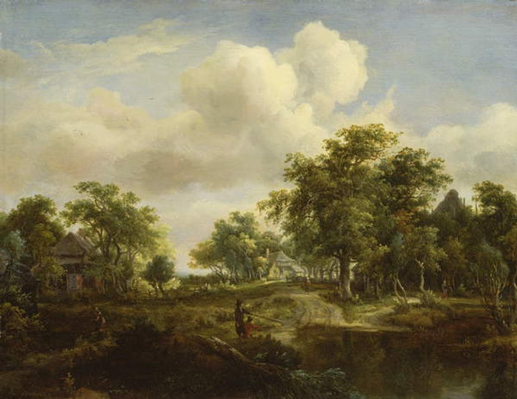 Detail of A Woodland Glade by Meindert Hobbema