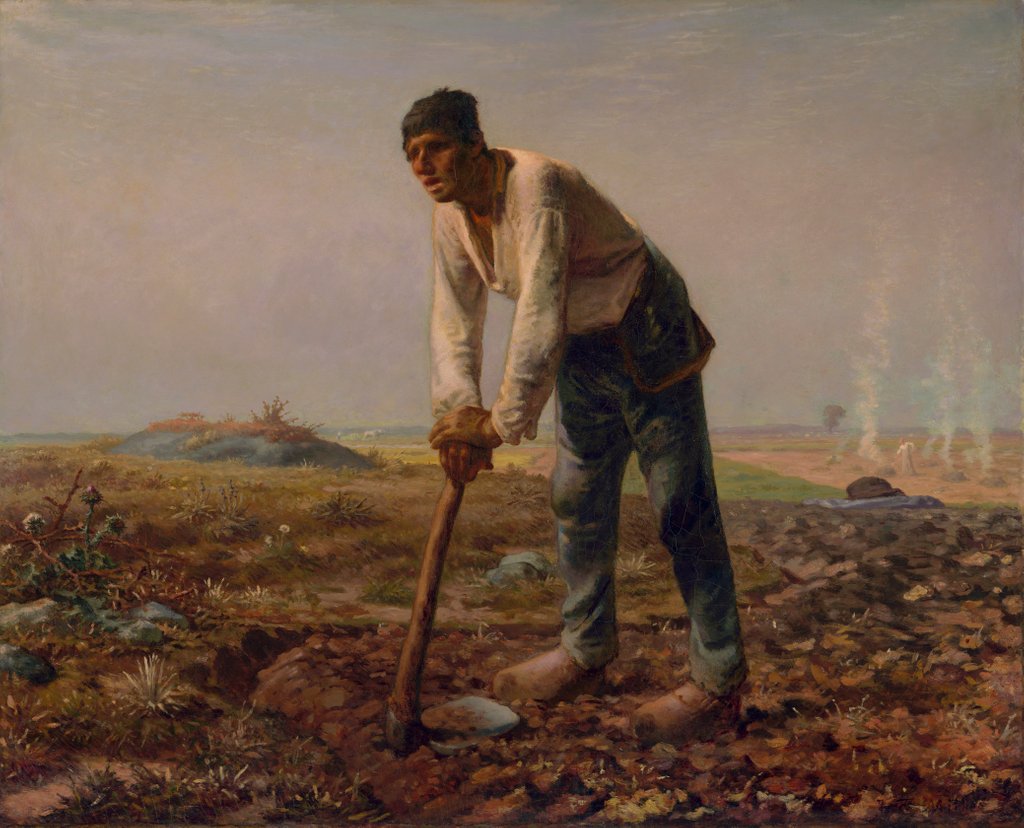 Detail of Man with a Hoe, c.1860-62 by Jean-Francois Millet