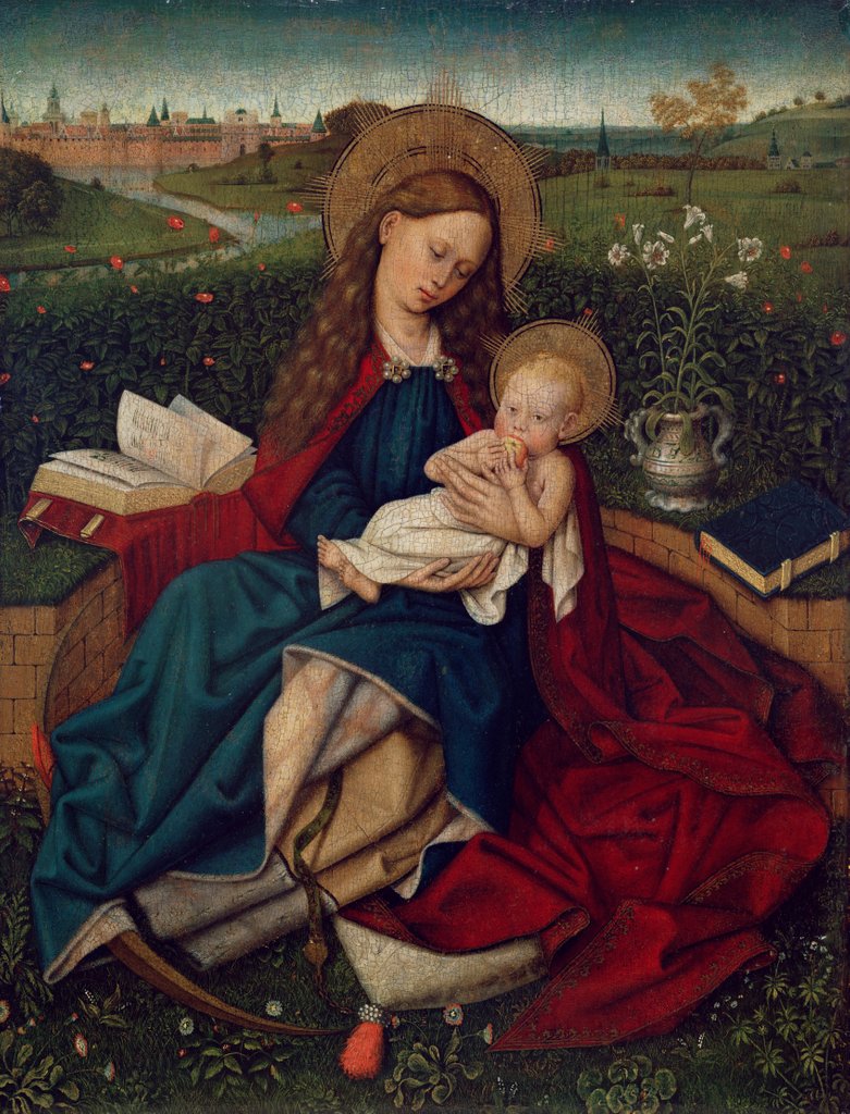 Detail of The Madonna of Humility, c.1450-70 by Master of Flemalle
