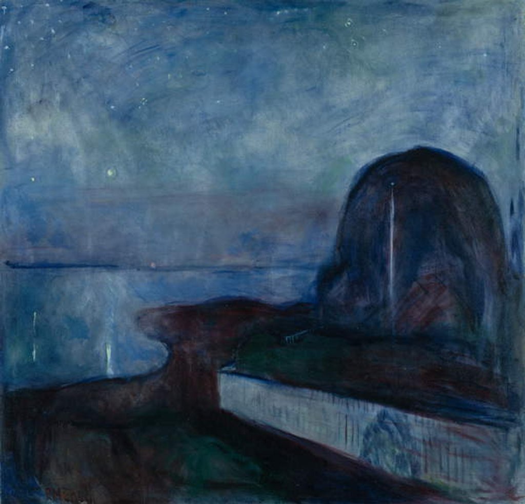 Detail of Starry Night, 1893 by Edvard Munch