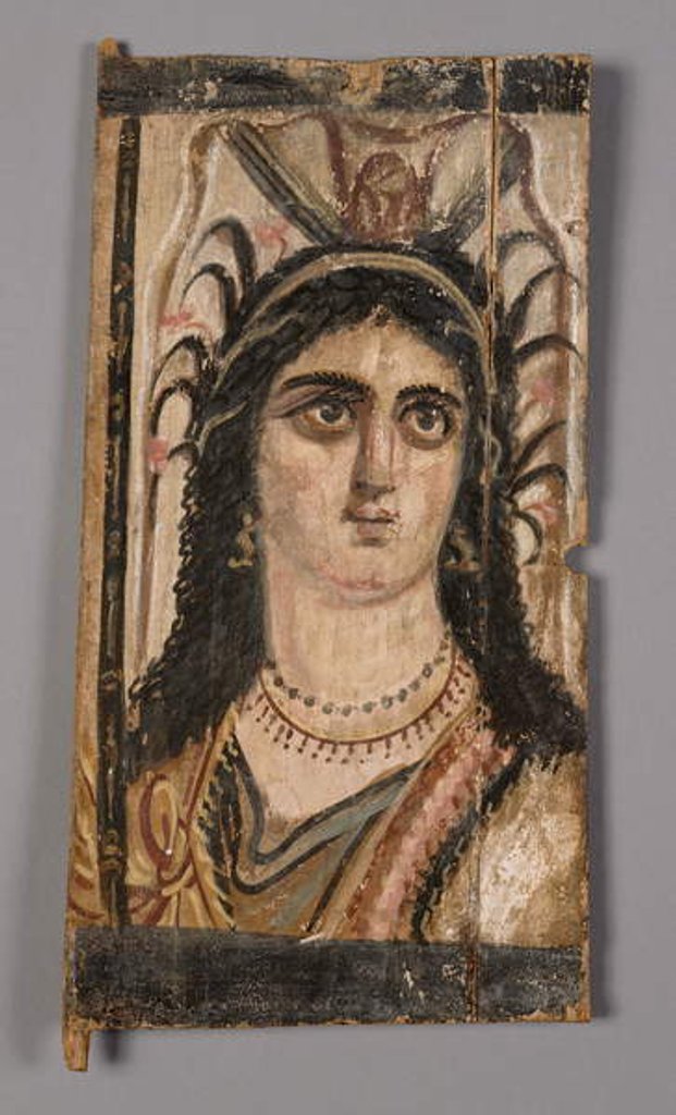 Detail of Panel with Painted Image of Isis, 180-200 AD by Roman Period Egyptian
