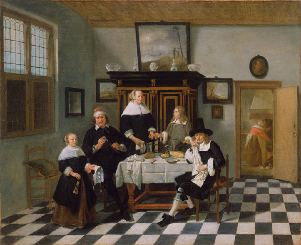 Detail of Family Group at Dinner Table, c.1658-60 by Quiringh Gerritsz. van Brekelenkam