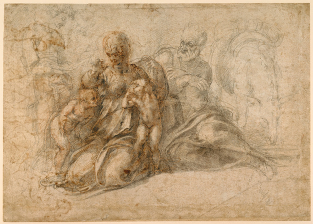 Detail of The Holy Family; Amorous Putti c. 1530 by Michelangelo Buonarroti