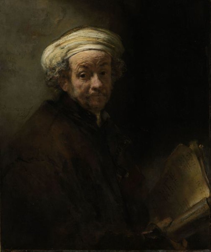 Detail of Self portrait as the Apostle Paul, 1661 by Rembrandt Harmensz. van Rijn