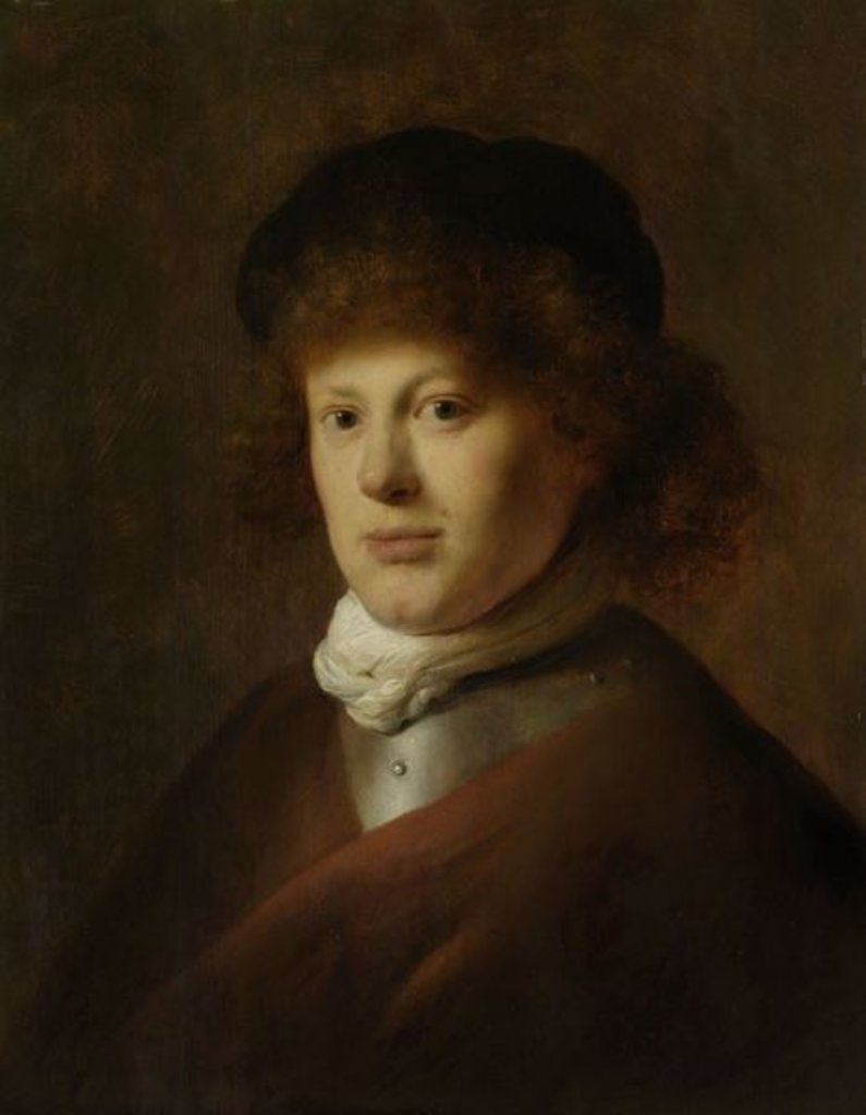 Detail of Portrait of Rembrandt Harmensz van Rijn, 1628 by Jan the Elder Lievens