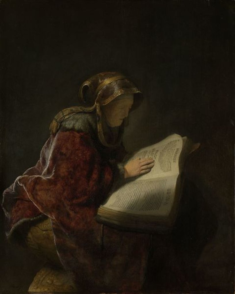 Detail of An Old Woman Reading, Probably the Prophetess Hannah, 1631 by Rembrandt Harmensz. van Rijn