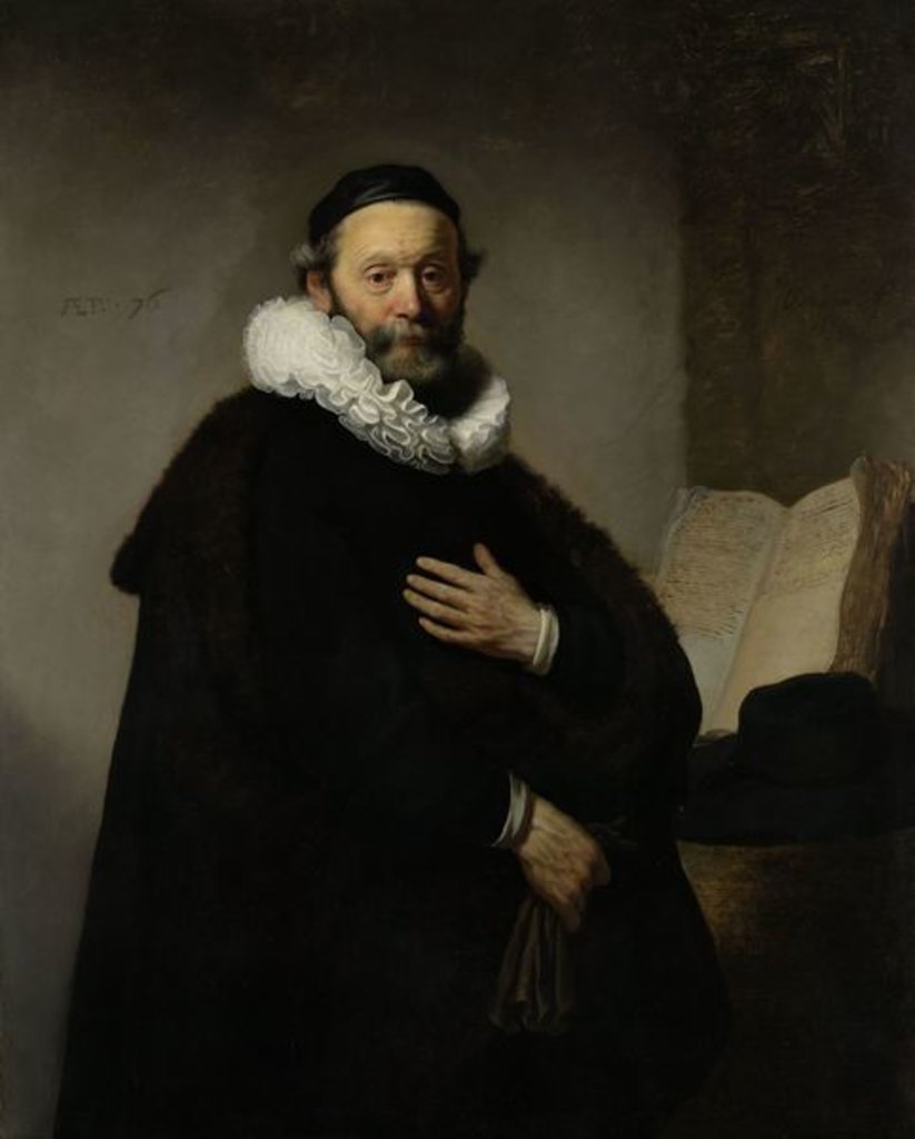Detail of Portrait of Johannes Wtenbogaert, 1633 by Rembrandt Harmensz. van Rijn