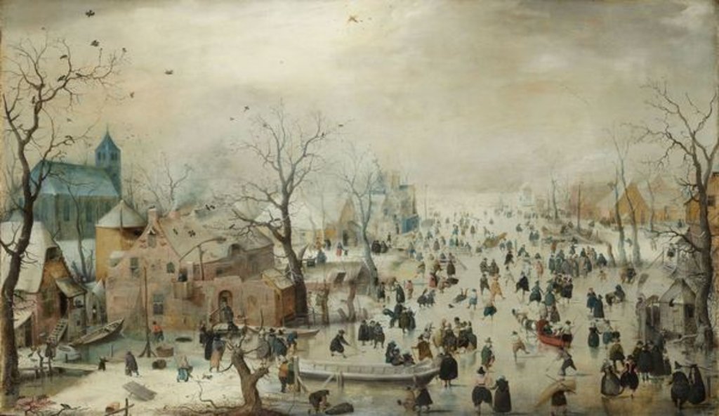 Detail of Winter Landscape with Skaters. c.1608 by Hendrik Avercamp
