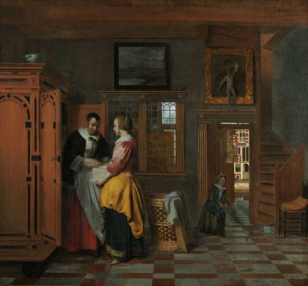 Detail of Interior with Women beside a Linen Cupboard, 1663 by Pieter de Hooch