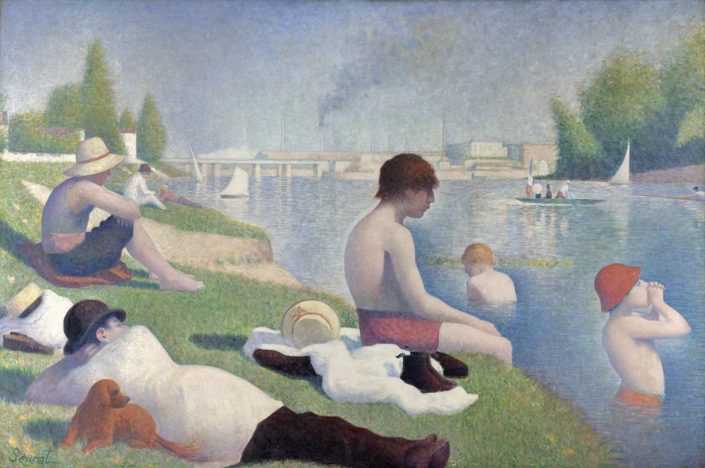 Detail of Bathers at Asnières, 1884 by Georges Pierre Seurat