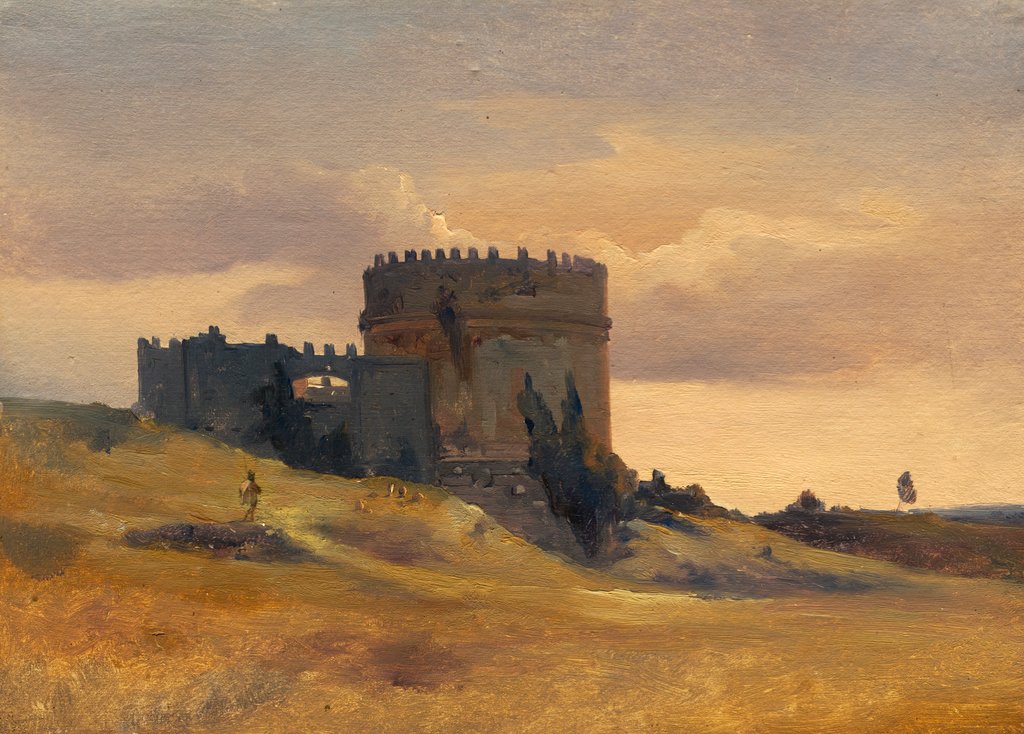 Detail of The Tomb of Cecaelia Metella, c.1830 by Francois Antoine Leon Fleury