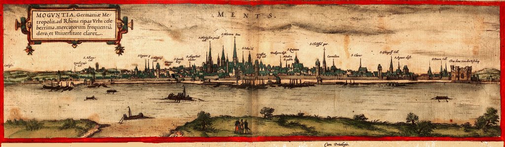 Detail of View of Mainz, 1572 by Georg and Hogenberg Franz Braun