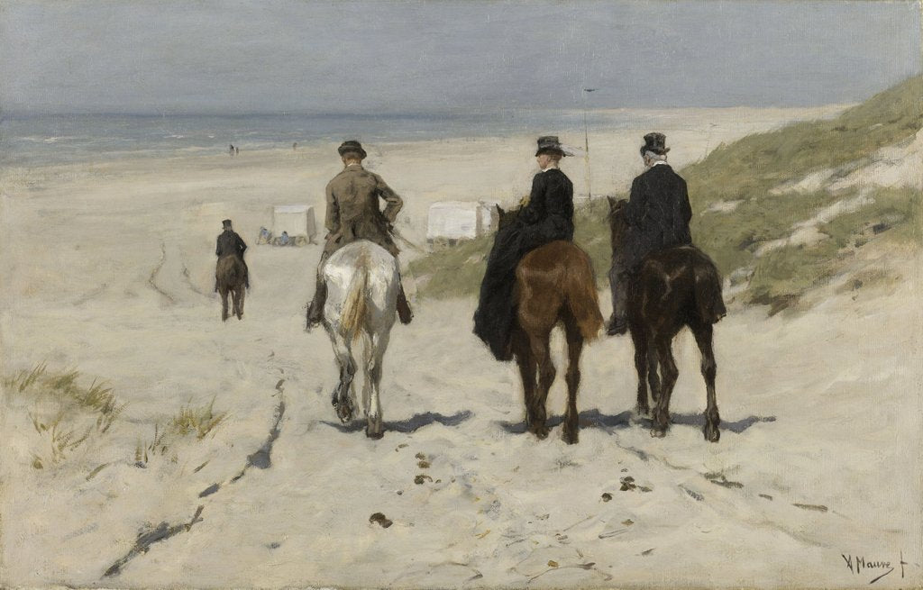 Detail of Morning Ride along the Beach, 1876 by Anton Mauve