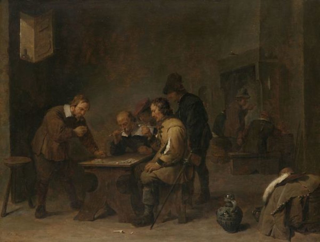 Detail of The Gamblers, c.1640 by David the Younger Teniers