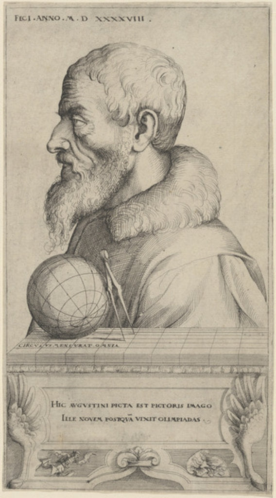 Detail of Self-Portrait, 1548 by Augustin Hirschvogel