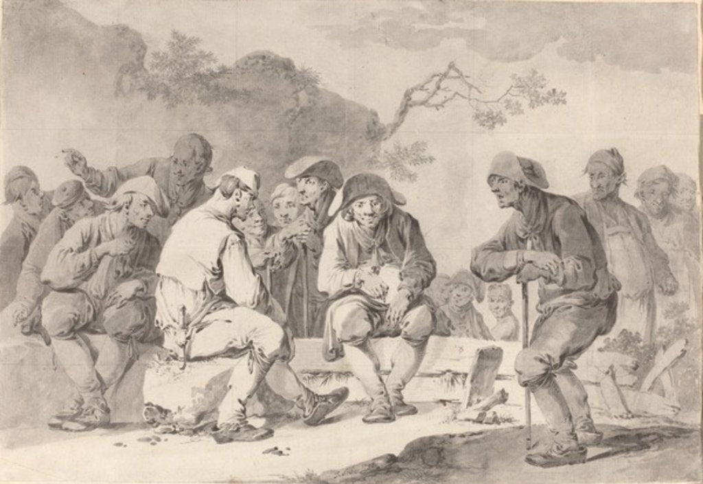 Detail of Self-Portrait with Country Fold from Appenzell, 1798 by Tiberius Dominikus Wocher