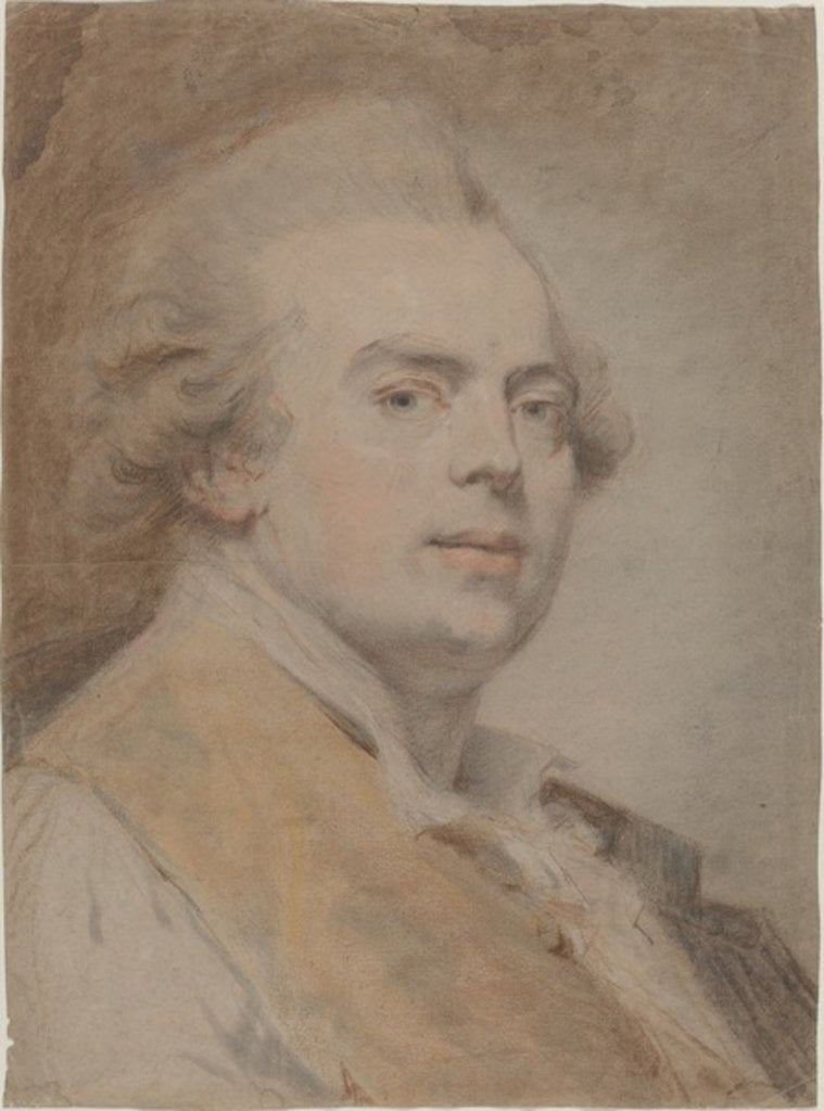 Detail of Self-Portrait, c.1780 by Claude Jean Baptiste Hoin