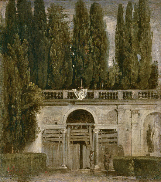Detail of View of the Gardens of the Villa Medici in Rome, c.1630 by Diego Rodriguez de Silva y Velazquez