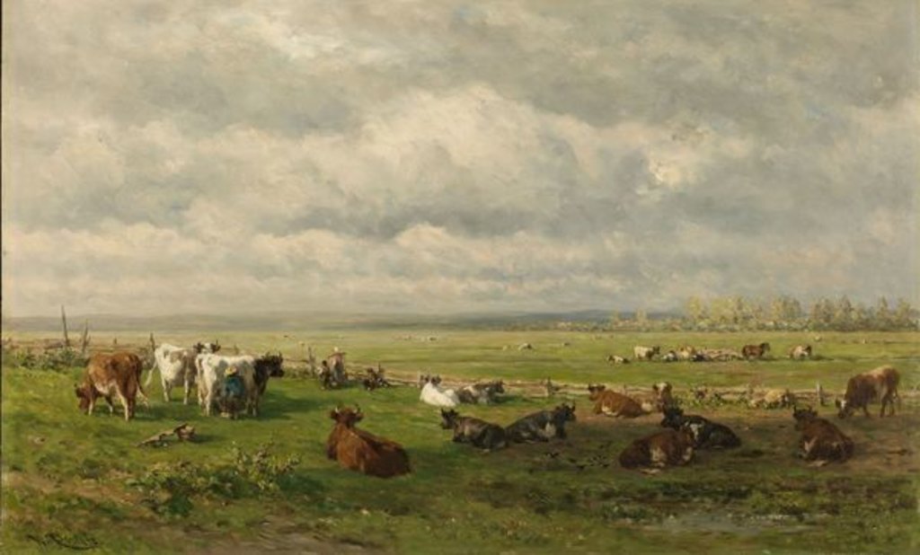 Detail of Meadow Landscape with Cattle, c.1880 by Willem Roelofs