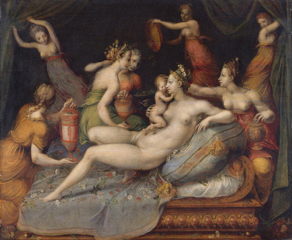 Detail of The Birth of Cupid by Master of Flora