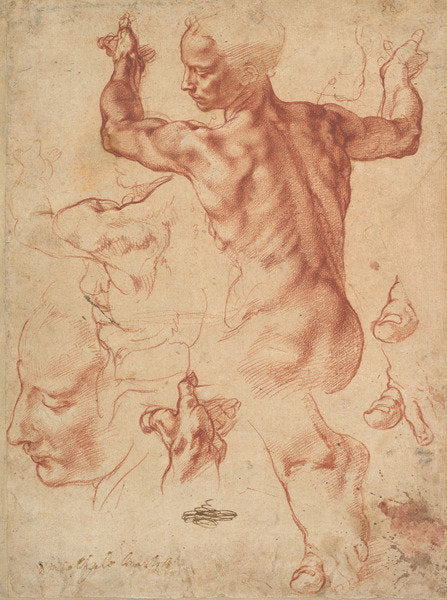 Detail of Studies for the Libyan Sibyl, c.1510-11 by Michelangelo Buonarroti