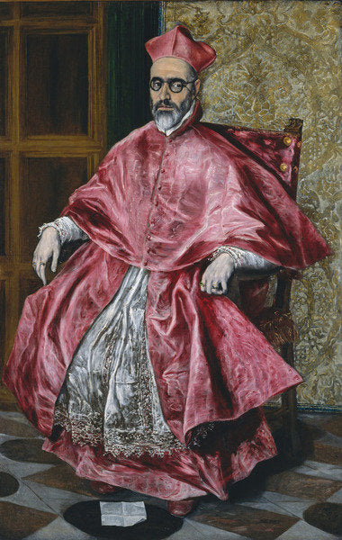 Detail of A Cardinal, c.1601 by El Greco