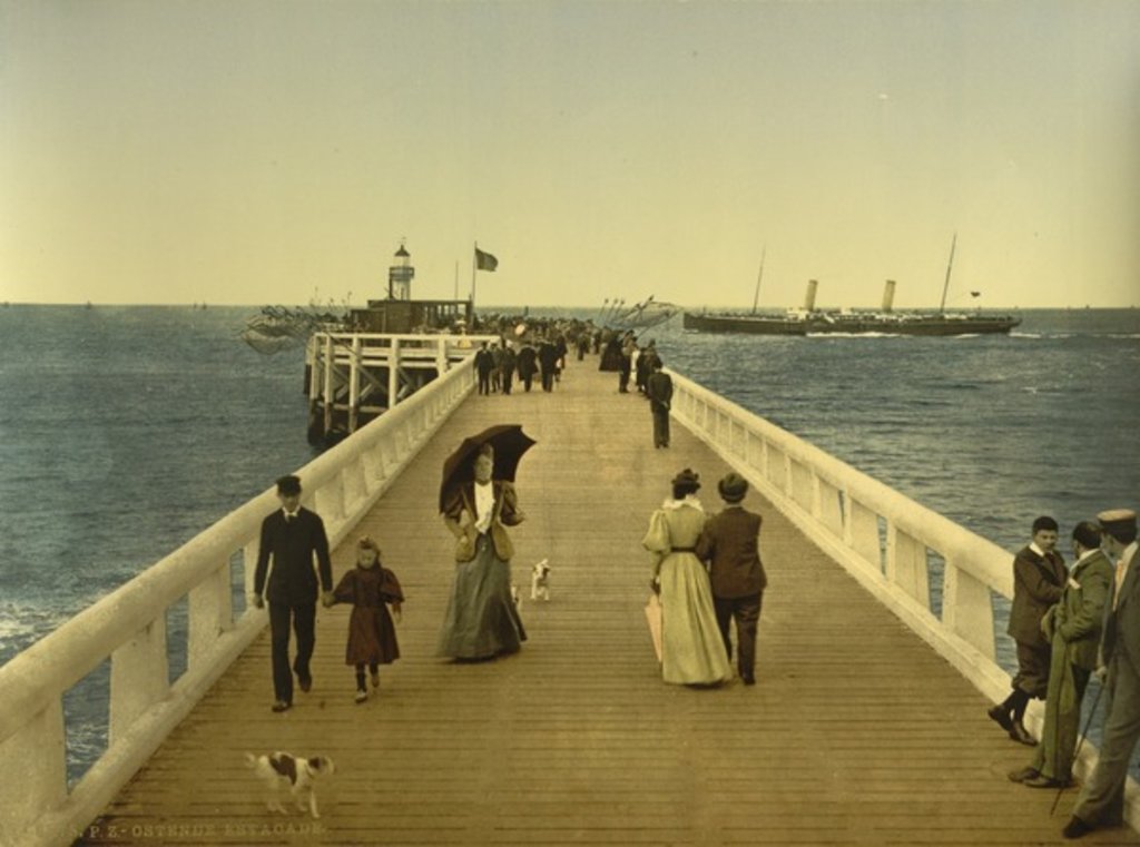 Detail of Pier, Ostend, Belgium, c.1890-c.1900 by Anonymous