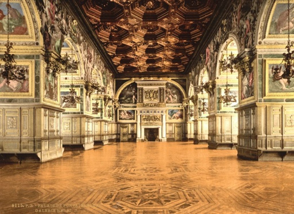 Detail of Gallery of Henry II, Fontainebleau Palace, France, c.1890-c.1900 by Anonymous