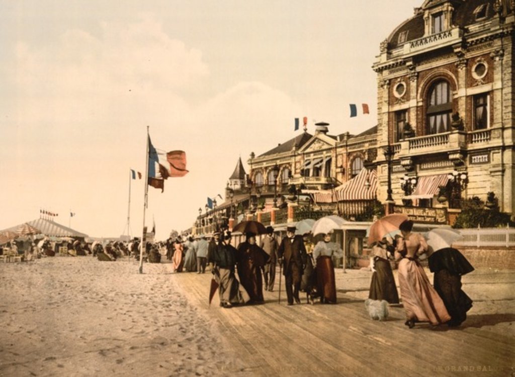 Detail of Promenade and grand Salon, Trouville-sur-Mer, France, c.1905 by Detroit Publishing Co.