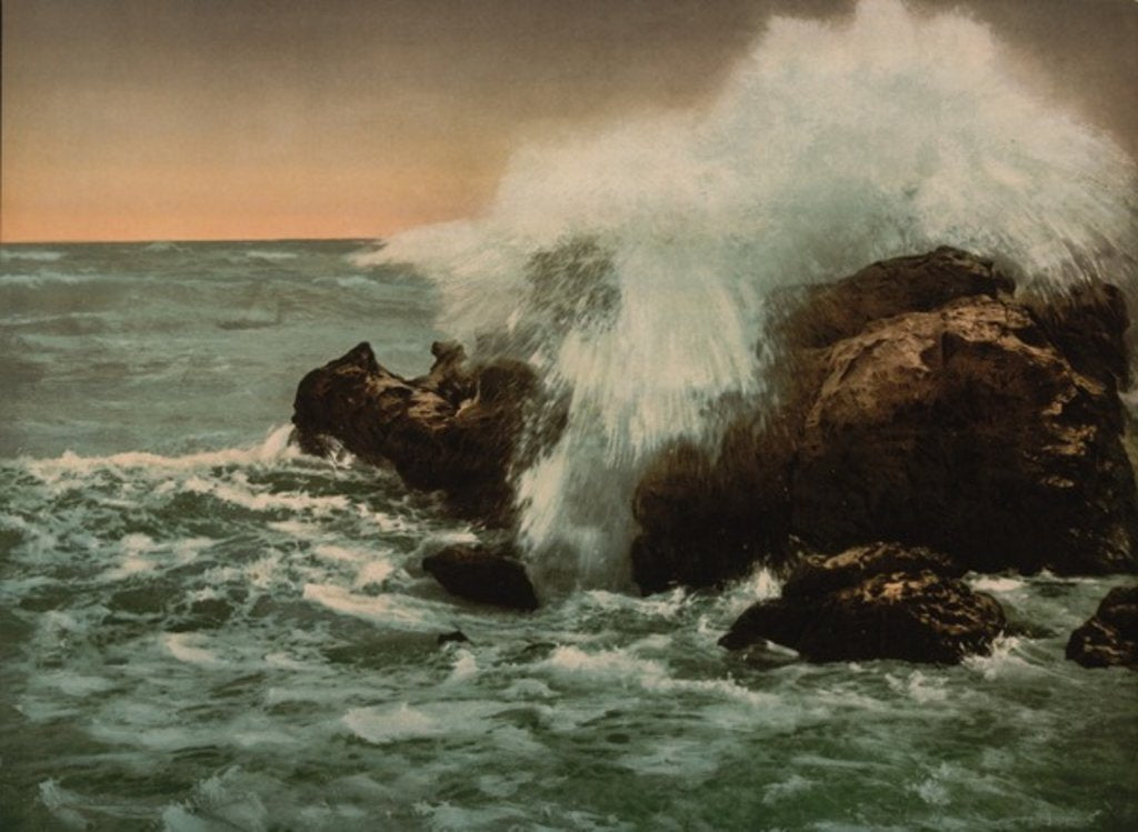 Detail of Surf view, Ventimiglia, Riviera, c.1890-1900 by Anonymous