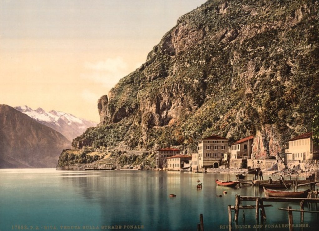 Detail of The Ponale Road, Riva, Lake Garda, Italy, c.1890-c.1900 by Anonymous