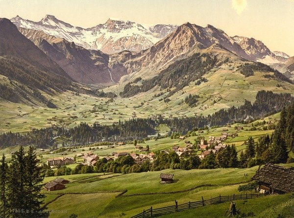 Detail of Adelboden, general view, Bernese Oberland, Switzerland, c.1890-c.1900 by Anonymous
