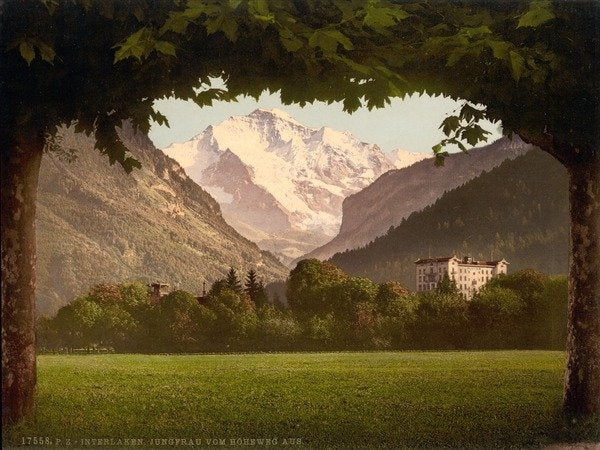 Detail of Jungfrau, from Hoheweg, Bernese Oberland, Switzerland, c.1890-c.1900 by Anonymous