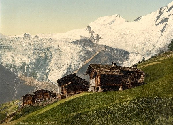 Detail of Saas Fee, alpine view, Valais, Alps of, Switzerland, c.1890-c.1900 by Anonymous