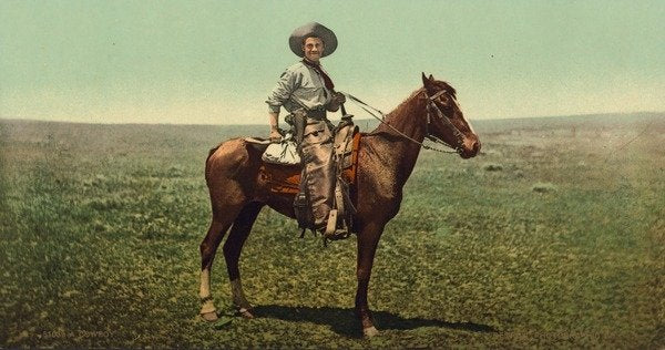 Detail of A cowboy, c.1898-c.1905 by Anonymous